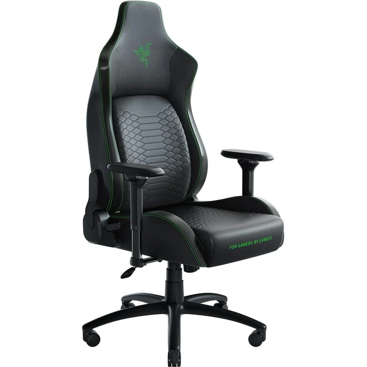 Razer Iskur (XL) - Premium Gaming Stuhl mit integrierter Lendenwirbelstütze (Schreibtischstuhl / Bürostuhl, mehrlagiges Kunstleder, Schaumstoff-Polster, Kopfpolster, Höhenverstellbar) Schwarz - Grün