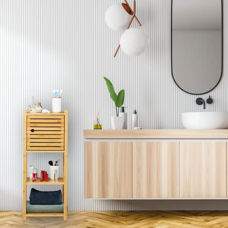 Relaxdays Badregal Bambus mit 4 Ablagen – Bild 2