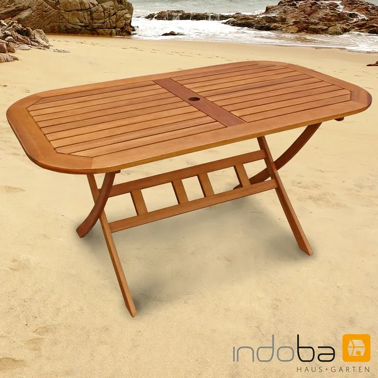 indoba Holz Gartentisch Bangor - zusammenklappbar -Serie Bangor Braun