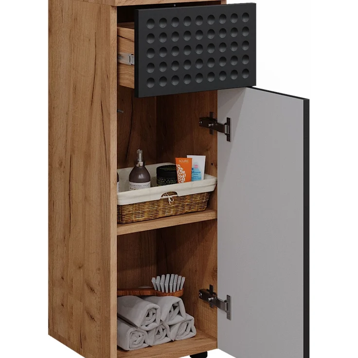 Vicco 'Irma' Midischrank, Holz, Anthrazit Gepunktet, 81 x 30 x 30 cm – Bild 6