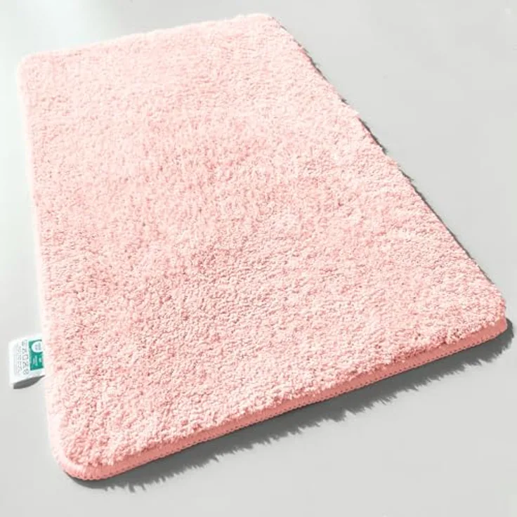 casa pura Badematte Rosa Sky Soft, weicher Badezimmerteppich in Shaggy Optik, 80x150 cm, rutschfest und waschbar bei 40 Grad