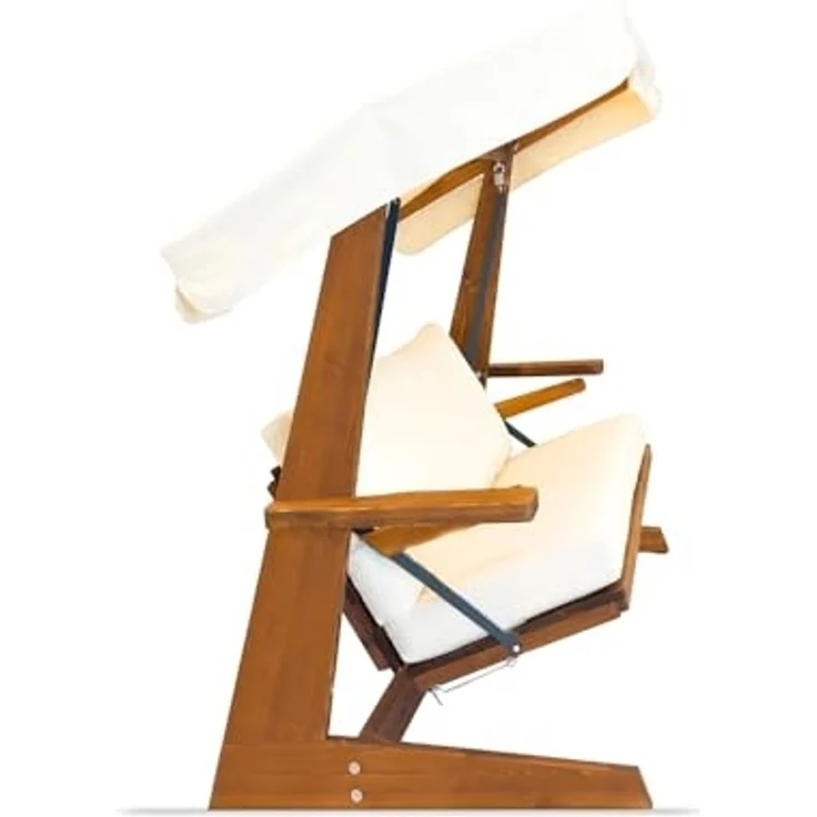 Westmann Holz Hollywoodschaukel, Holz beige, 237 x 115 x 175 cm – Bild 3