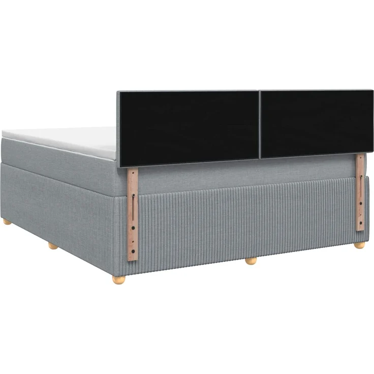 vidaXL Boxspringbett mit Matratze Hellgrau 160 x 200 cm Stoff 3451503 – Bild 8