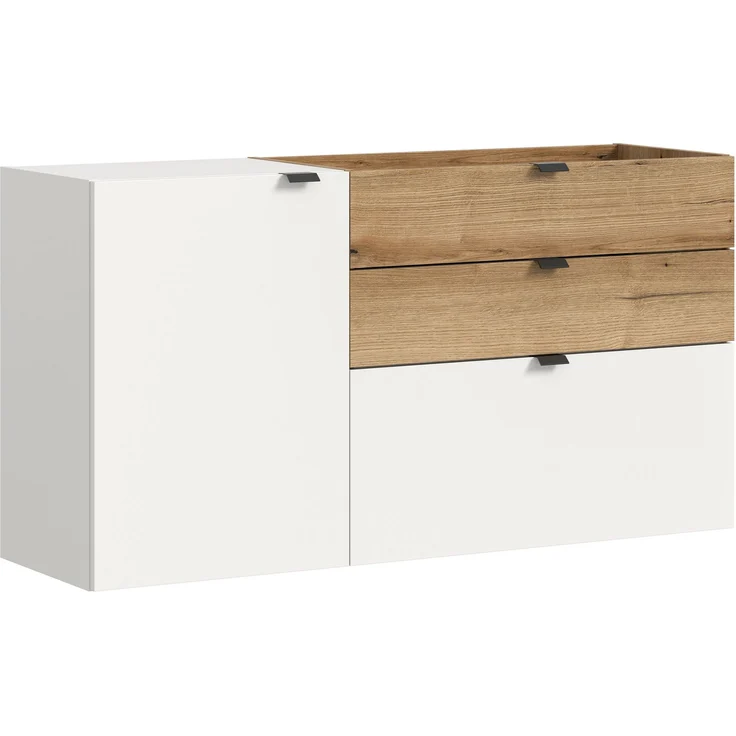 Hängekommode B/H/T: 120x64x37 cm in weiß Nachbildung und Evoke Oak Nachbildung