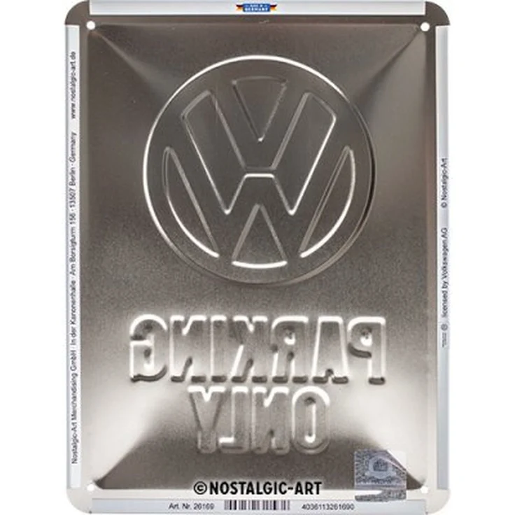 Nostalgic Art Blechschild Volkswagen Parking Only - 15x20cm – Metall – Mehrfarbig – 26169 – Bild 3