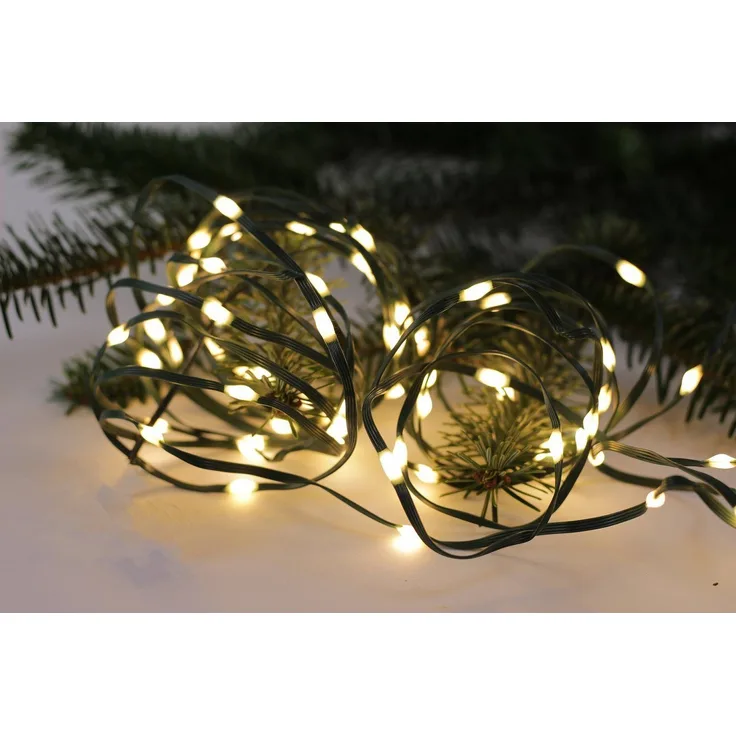 LED-Lichterkette 100 ww warmweiß 8F. Timer IP44
