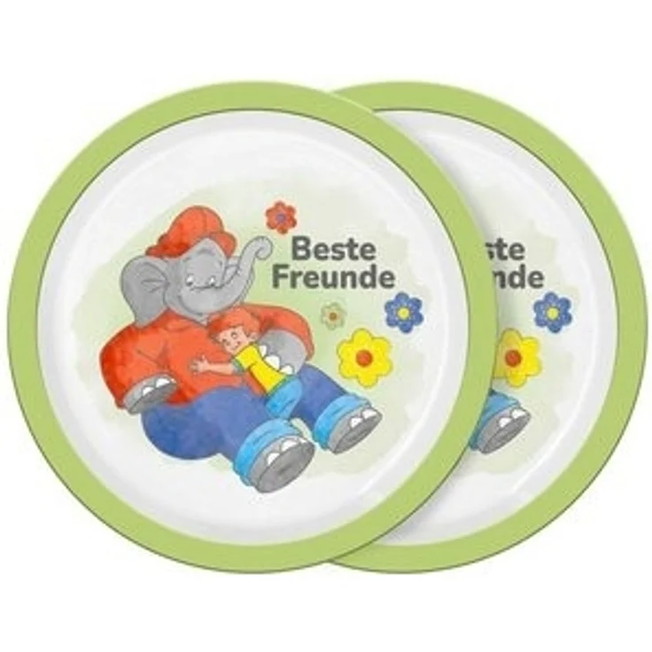 Geda Labels GmbH Frühstücksteller Benjamin Blümchen 2er Set, (2 St), Grün, 21,5 cm, spülmaschinengeeignet – Bild 4