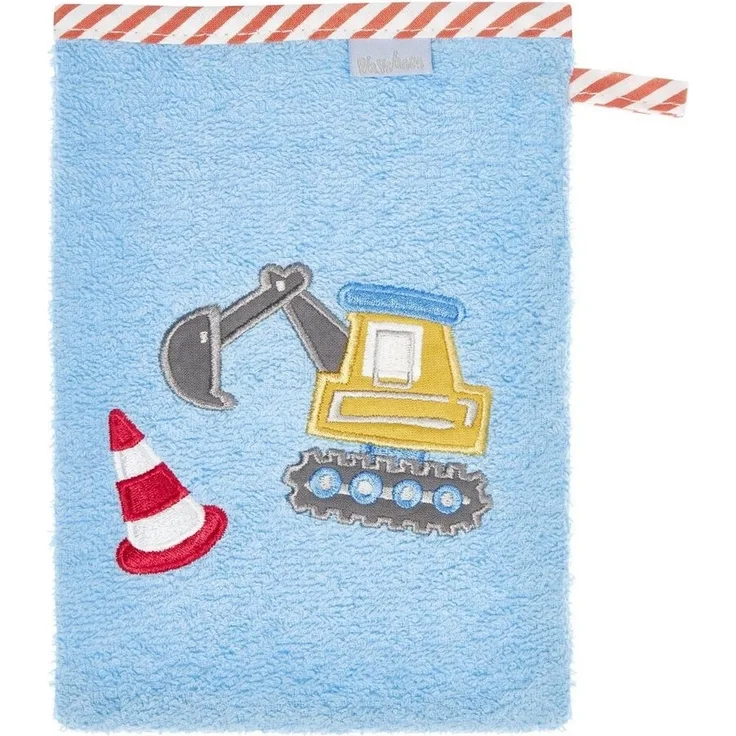 Playshoes waschlappen Digger junior 20x15 cm Baumwolle blau