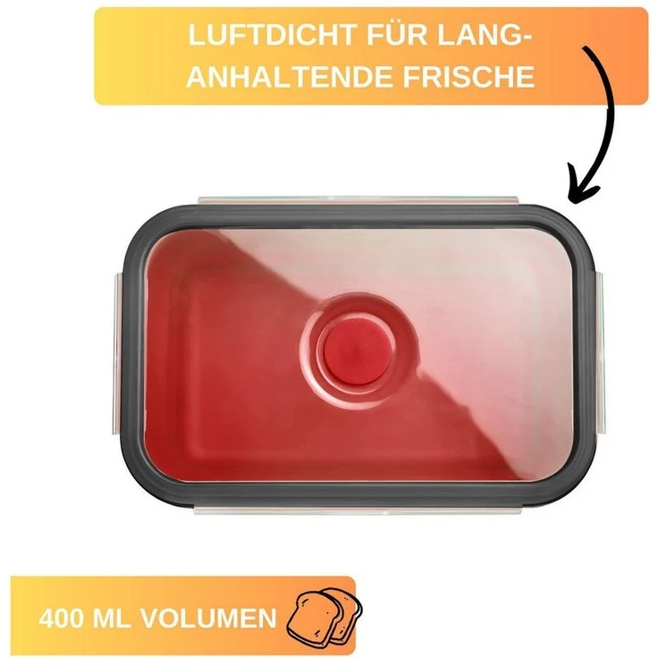 Thiru Frischhaltedose faltbar, eckig, mikrowellengeeignet, tiefkühlgeeignet, (3-tlg) – Bild 3