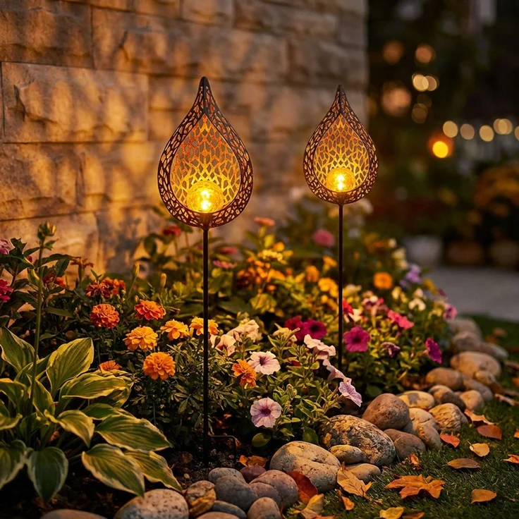 2er Set LED Solar-Steckleuchten im Flammen Design – Bild 2