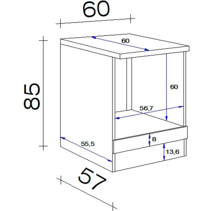 Flex-Well Herdumbauschrank Wito (B x H x T) 60 x 85/86 x 60 cm – Bild 2