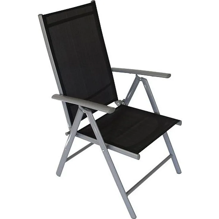 Klappsessel Gartensessel Sessel 2er Set Alu/Textil schwarz