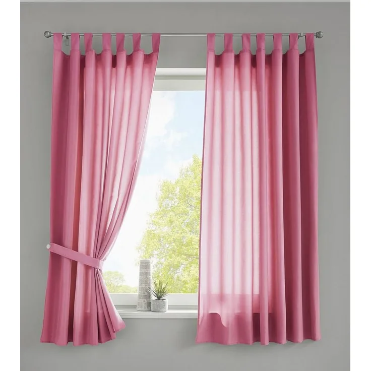 Gardinenbox Vorhang (2 St), Schlaufe, blickdicht, Microfaser, Schal Microsatin »Berlin« Blickdicht Kräuselband Raffhalter 20400N2