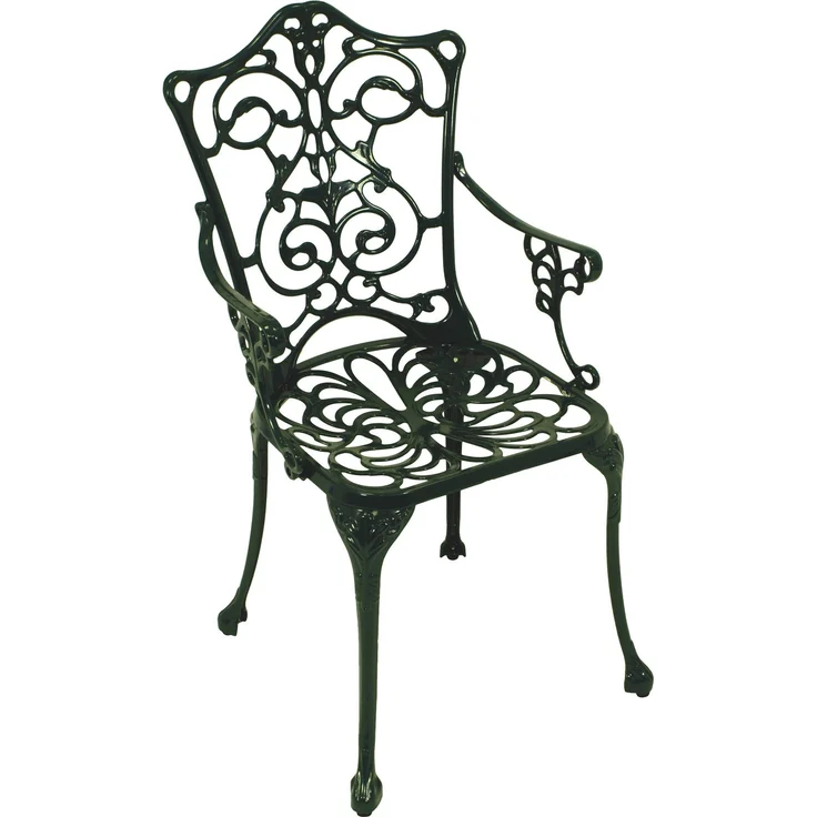 DEGAMO Jugendstil Bistroset 5-teilig, Aluguss, grün, Tisch 77cm rund – Bild 2