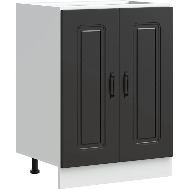 vidaXL Spülenunterschrank Kalmar Schwarz 60x46x81,5 cm Holzwerkstoff 853438 – Bild 1