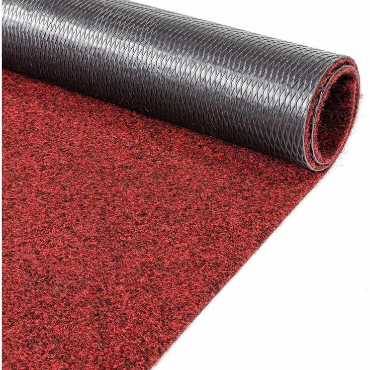 ANRO Läufer Teppichläufer POET Sauberlaufmatte Fußmatte Teppich Läufer, eckig, Höhe: 5 mm, Bodenläufer 100x100cm Meliert Rot Breite 100cm – Bild 1