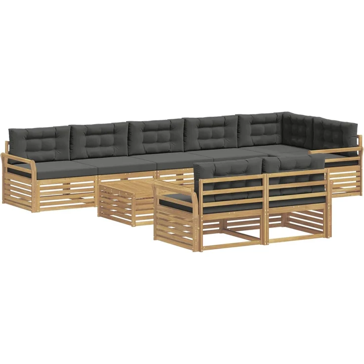 vidaXL Outdoor-Sofagarnitur 9 stk. 8-Sitzer Weiß und Anthrazit 3390727 – Bild 2