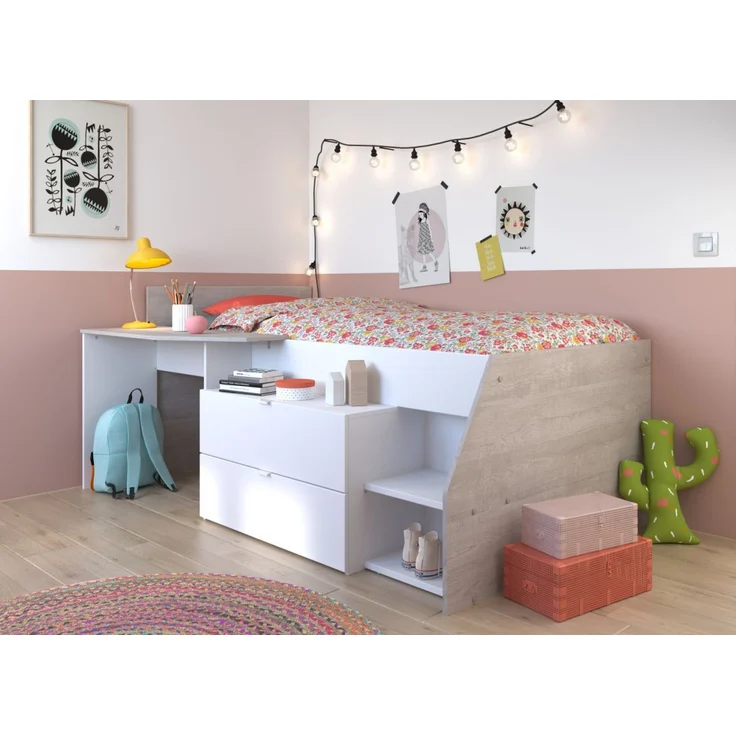 Parisot Hochbett Milky in weiß und grau Loft 203 cm – Bild 2