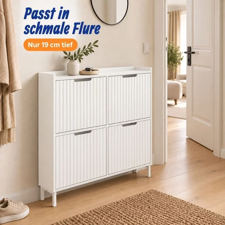 Relaxdays Schuhkipper geriffelt mit 4 Fächern – Bild 2