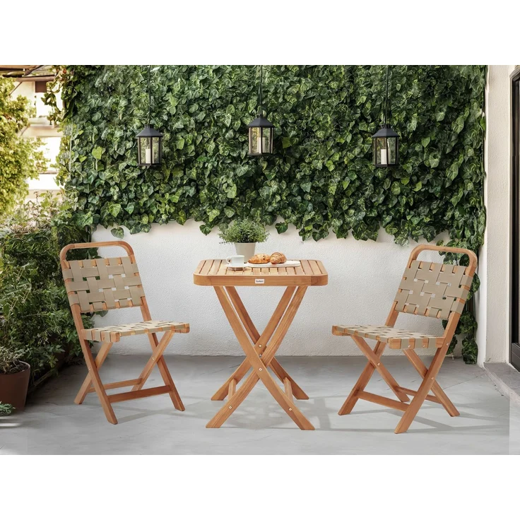 Bistro Set klappbar CALCIANO zertifiziertes Akazienholz Braun – Bild 3