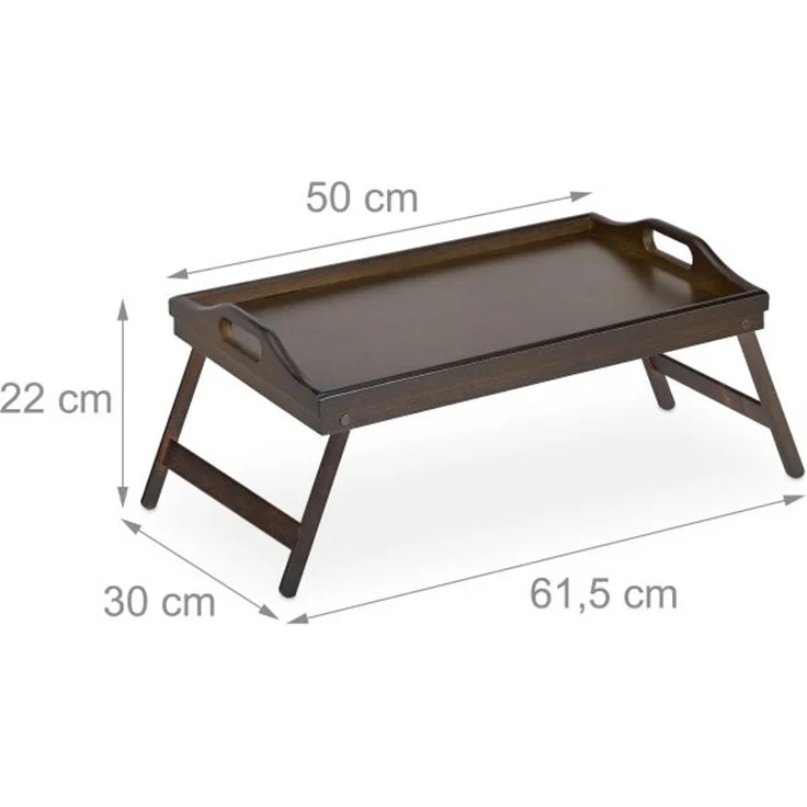 2 x klappbares Betttablett dunkelbraun 10043911 – Bild 4