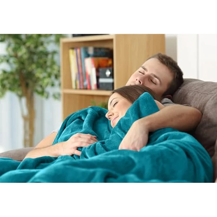 Utopia Bedding Kuschelige Fleecedecke [228x228 cm, Türkis] Weiche, leichte, warme Flauschige Decke Kuschelige und atmungsaktive Decken für Bett Sofa Couch – Bild 9