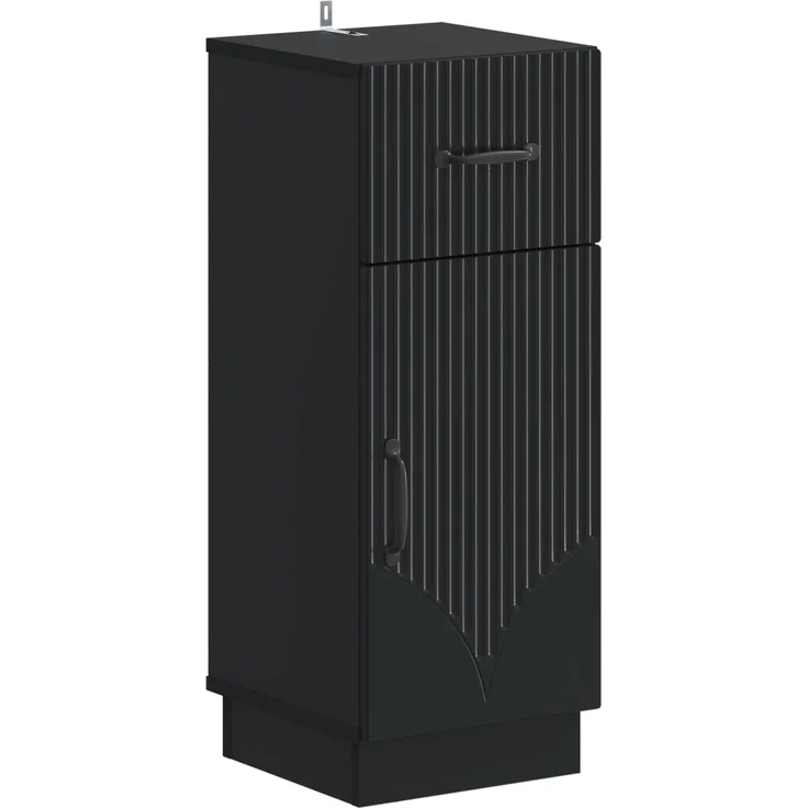 vidaXL 3-teiliges Badezimmer-Schranksystem HOORN Schwarz Holzwerkstoff 3417793 – Bild 3