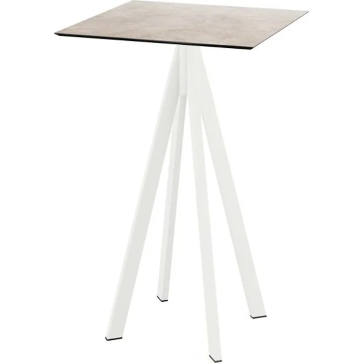Infinity Stehtisch Weiß Gestell + Moonstone Hpl 70X70 Cm