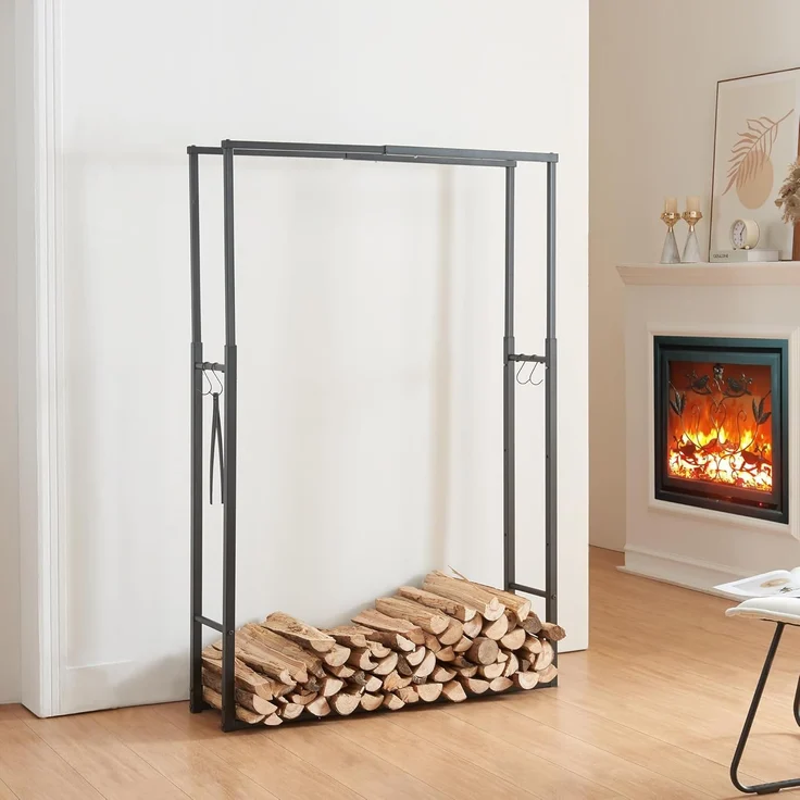 Kaminholzregal Kasan verstellbar H100-150xB40-65xT25cm [en. casa] – Bild 1