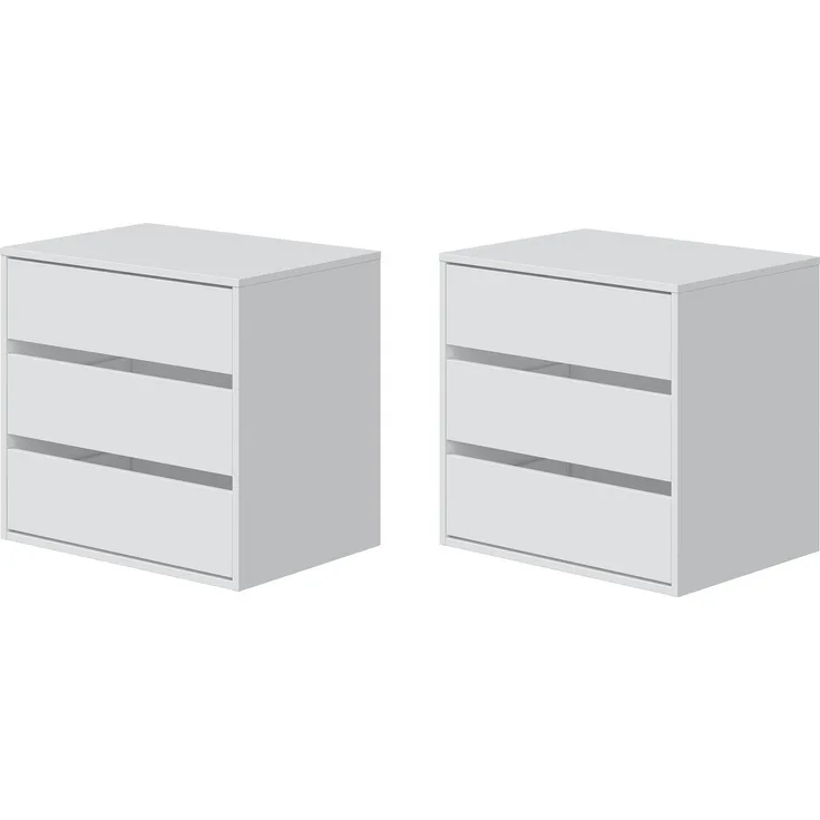 Schubkasteneinsatz >Arc< (2er-Set) in weiss - 60x57x44 (BxHxT)