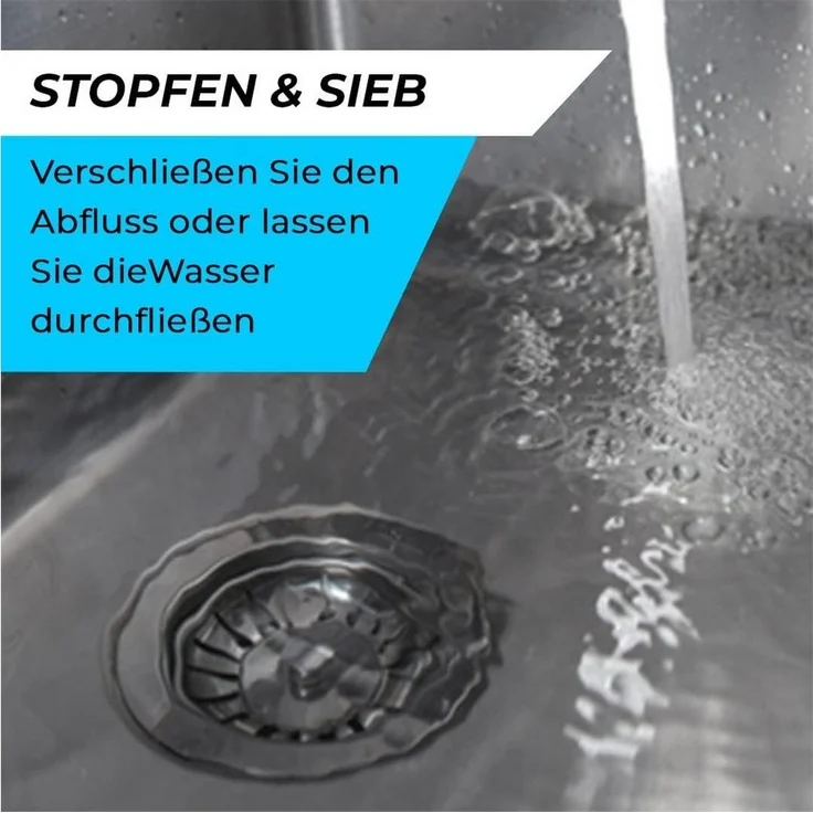 FELIXLEO Küchensieb Verstellbarer Waschbeckenstöpsel Sieb 82mm Edelstahl, (1-St) – Bild 3