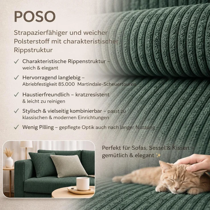 KRISAN MÖBEL Kontinentallbett ASTI Stoff POSO-Cord in Gruen 200 × 200 x 106 cm Bett mit Bettkasten und Topper inklusiv Grün – Bild 8