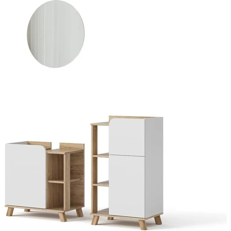 Badmöbel-Set Karen Sonoma/Weiß 3-teilig Vicco