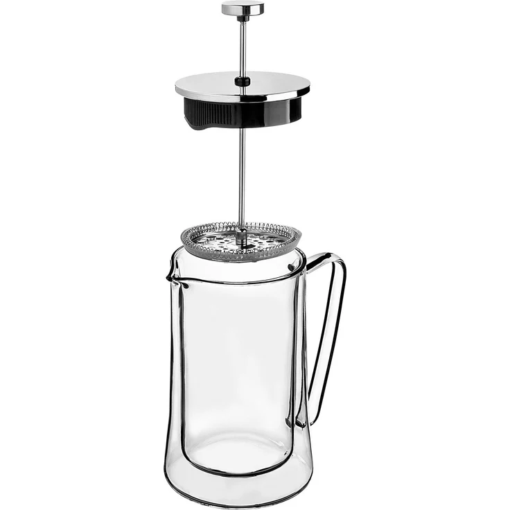 KADAX Kaffeebereiter 1 Liter, French Press aus Borosilikatglas und Edelstahl, Kaffeepresse, manuelle Kaffeemaschine, Teebereiter, große Kaffeekanne – Bild 4