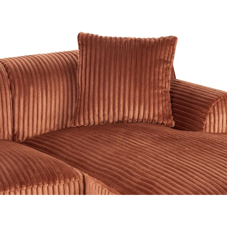 Ecksofa STENUM Cord Braun rechtsseitig – Bild 8