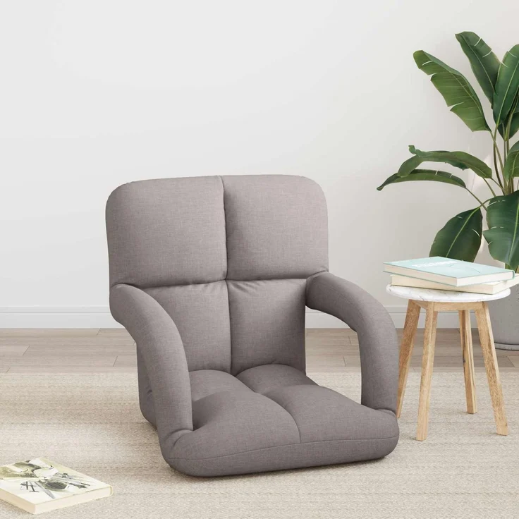 vidaXL Verstellbarer Fußsessel Taupe 58 x 62 x 58 cm Stoff 42028129 – Bild 3