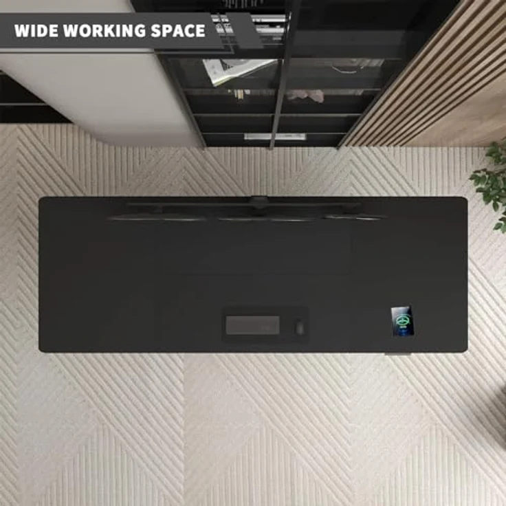 JUMMICO Schreibtisch höhenverstellbar mit 4 Memory-Funktionen, Schwarz, 120x80 cm – Bild 8