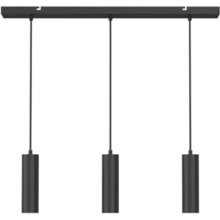 CALEX Pendelleuchte GU10, 3-flammig, Höhenverstellbar bis 1,5 m, Zylinder aus Aluminium, Matt Schwarz – Bild 1