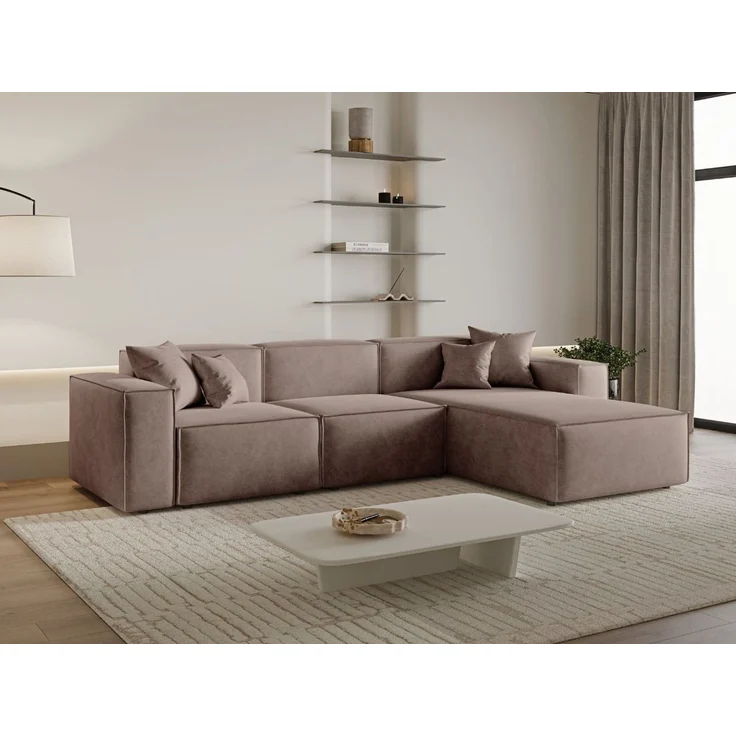 GrainGold Ecksofa L-Form Arizona L, Set, Wellenfederkern, HR-Schaum, Freistehendes – Bild 3