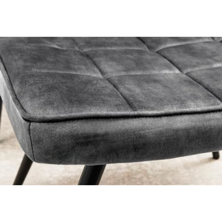 riess-ambiente Fußhocker SCANDINAVIA grau / schwarz (Einzelartikel, 1 St), Wohnzimmer · Samt · Metall · Scandinavian Design – Bild 10