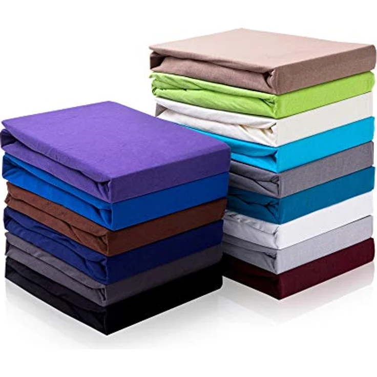 Hometex Premium Textiles Spannbettlaken für Topper bis 10cm Steghöhe, Jersey, Gummizug: Rundumgummizug, ideal für Boxspringbett Topper, 100% reine Baumwolle – Bild 2