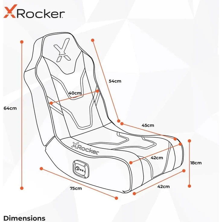 X Rocker Shadow 2.0 Floor Rocker Gaming Kinder Sessel mit 2.0 Audiosystem - Grün/Schwarz/Weiß – Bild 3
