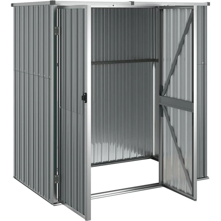 vidaXL Gerätehaus Grau 161x89x161 cm Verzinkter Stahl 316210 – Bild 6