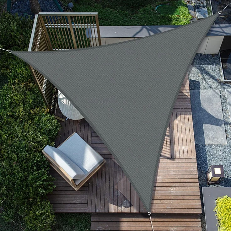 SUNNY GUARD Sonnensegel Wasserdicht 2 x 2 x 2 m Dreieckig Sonnenschutz Wetterschutz Segel Baldachin UV Schutz für Balkon Terrasse Garten, Grau Anthrazit – Bild 1