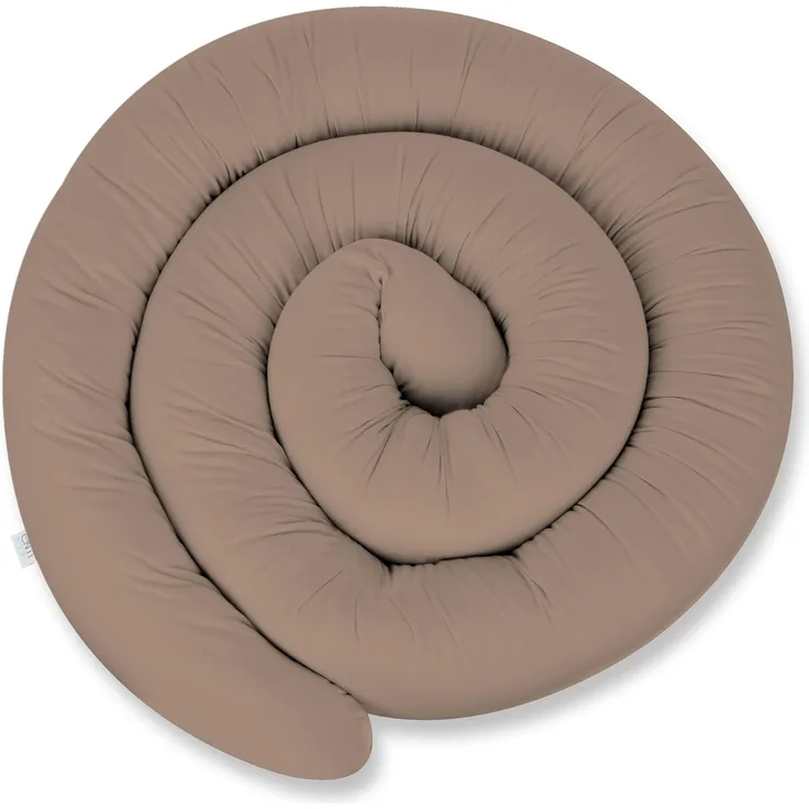 ekm trade XXL 300 cm Bettschlange für Allergiker Bettkissen Stillkissen Bettrolle Zierkissen Bettumrandung Schlange Handmade 100% Baumwolle (31 – Dunkelbeige, 300 cm)