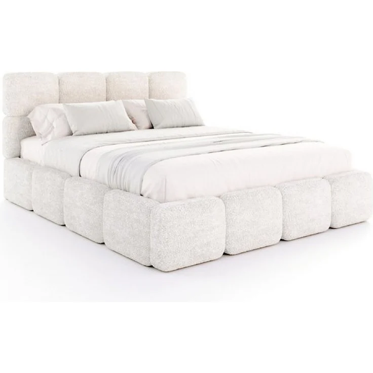 FDM Polsterbett CLOUDY Bettgestell Bett 140x200, 160x200, 180x200 cm Bestseller (verfügbar 140x200 160x200 180x200cm, Bettrahmen, Bett, mit großen gepolsterten Kopfteil, mit Bettkasten zum aufklappen), Hebbarer Metallrahmen, Bettkasten, ohne Matratze – Bild 4