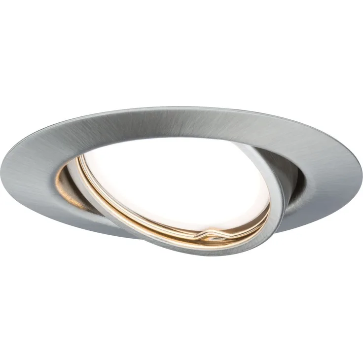 Paulmann Einbauleuchten Set LED schwenkbar 3x4,5W 230V GU10 51mm Eisen gebürstet/Metall7445