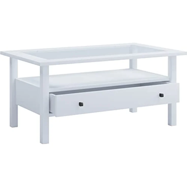 MID.YOU Couchtisch Lingis, Weiß, rechteckig, 1 Schublade, 42x54x90 cm, einfacher Aufbau – Bild 4