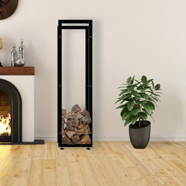 CLP Kaminholzständer Keri V2,schwarz 25x40x150 cm – Bild 4