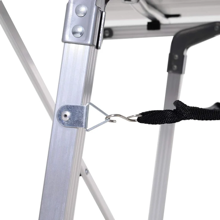 Outsunny Picknick Klapptisch, Falttisch, Höhenverstellbarer Campingtisch, Inkl. Tragetasche, Aluminium, Silber, 120 x 70 x 58-73 cm – Bild 9